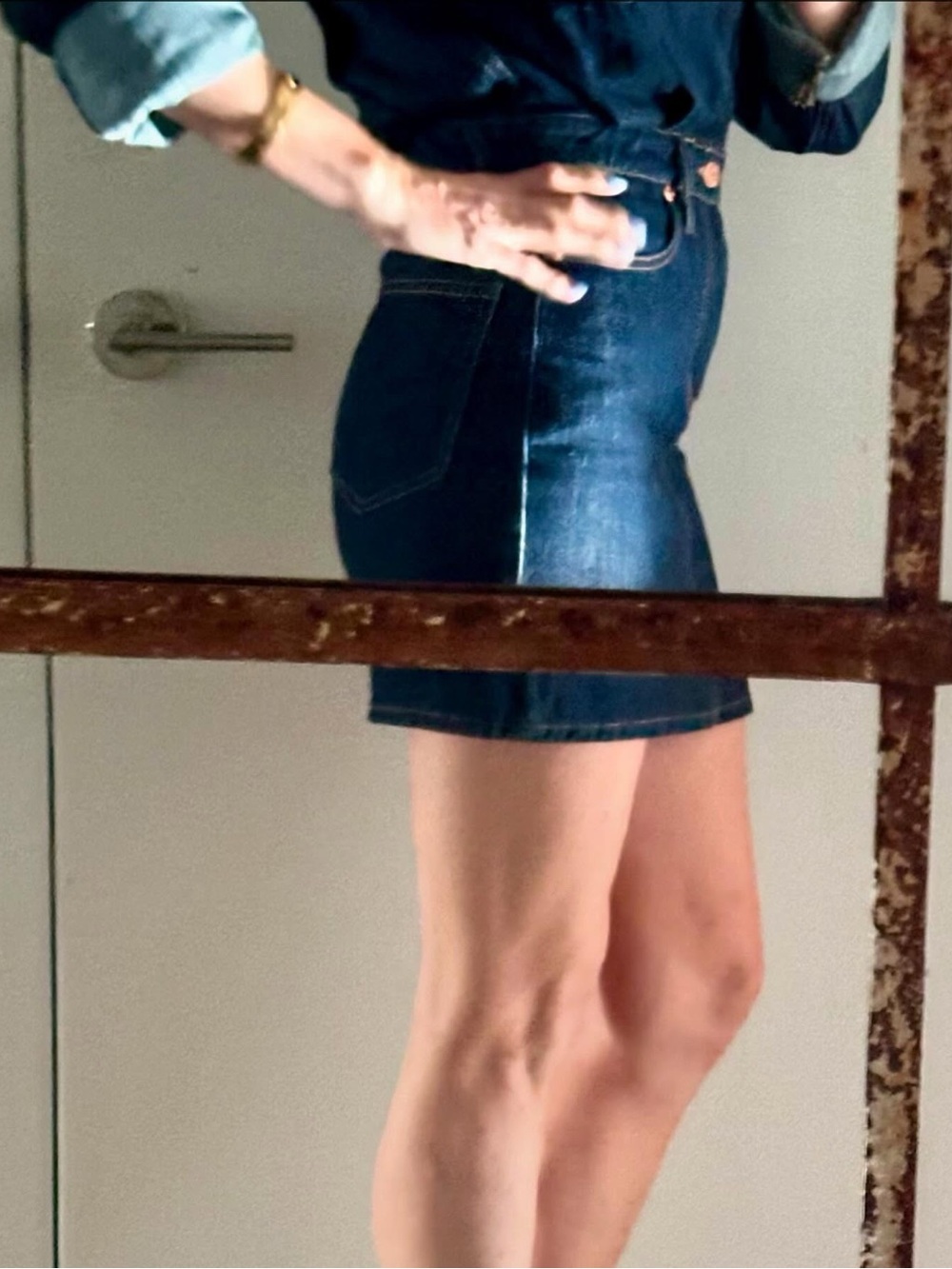 PISTOLA Denim Nina Long Sleeve Mini Dress in Iggy Wash - Like New - Size XXS